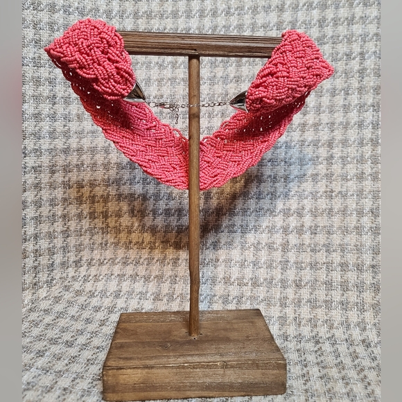 Coral bib chunky necklace - Picture 4 of 8